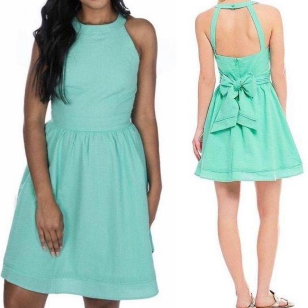 Lauren James: Teal Dress with bow